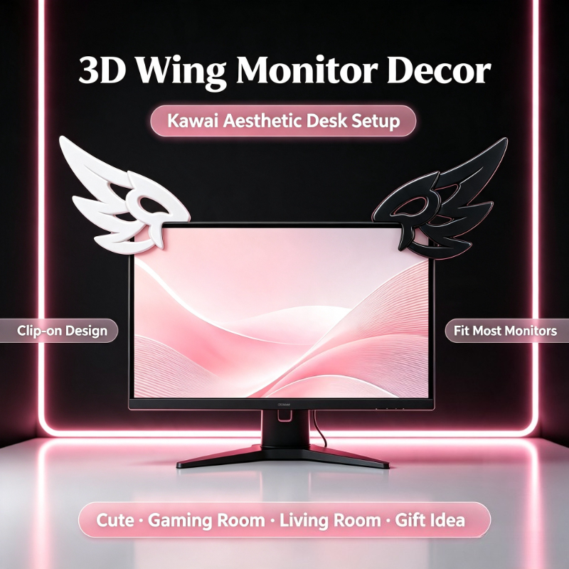 Kawaii Tech Accessories - Decorazione 3D a Forma di Ali