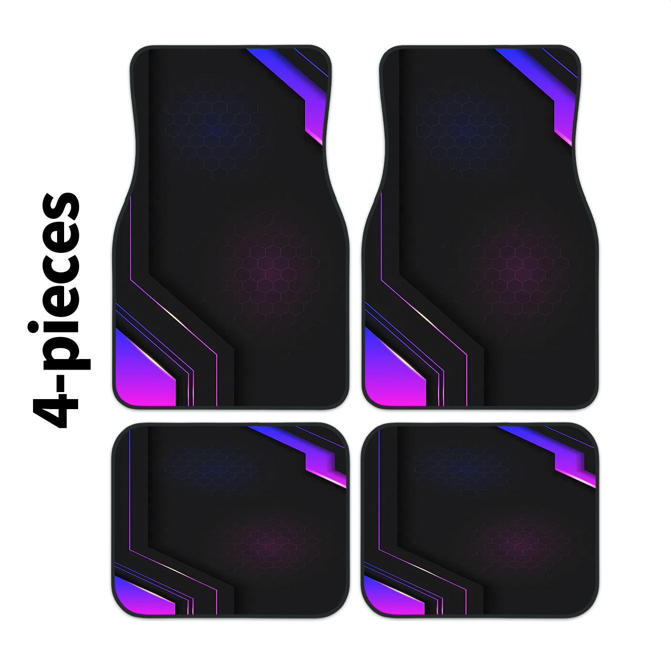 Tech Accessories Luxury - Set di 4 Tappetini Auto 2D
