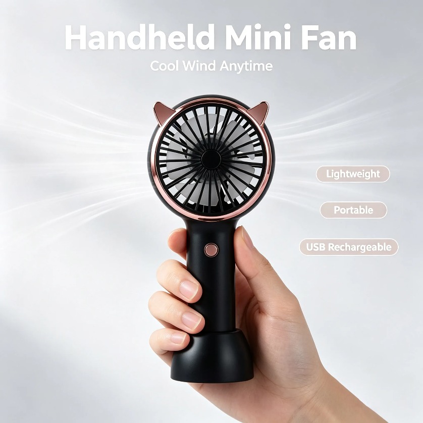 Usb Fan Silent - Ventilatore Portatile a Forma di Orecchie
